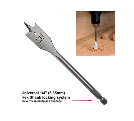 8pc плоские древесные сверлялки набор с шестигранным стволом и расширением