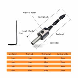 HSS Brad Point Countersink Drill Bit Set 5 штук DIN/ANSI