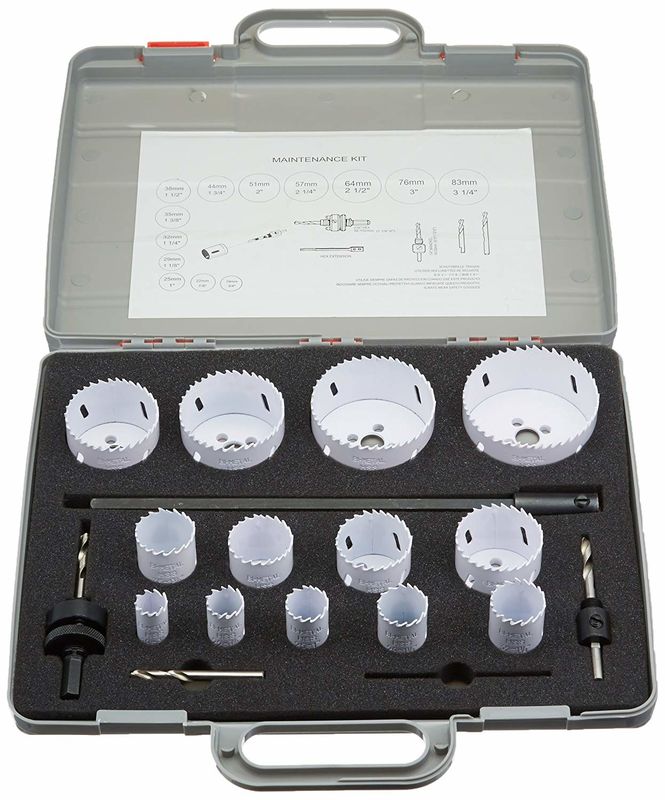 Bi-Metal Hole Saw Kit 18pc с корпусом ABS для резки металла