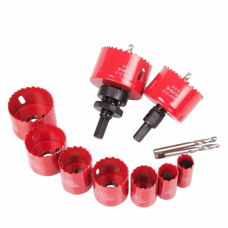 3/4"-2 1/2" HSS Bi-Metal Hole Saw Set с рулоном и адаптером
